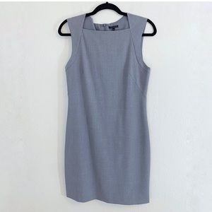 Theory Gray Sleeveless Square Neck Pencil Dress Women's Sz 8 EUC Career Business